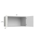 Euro Gloss White 33x17-5/8x24 Wall Cabinet