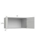 Euro White Grain 33x17-5/8x24 Wall Cabinet