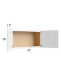 Alpine White Shaker 33x18 Wall Cabinet 