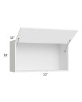 Venetian White Matte 33x18 Lift Up Door Wall Cabinet
