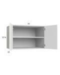 Euro Gloss White 33x22-5/8x24 Wall Cabinet