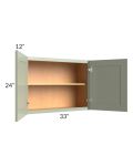 Midtown Pistachio Green Shaker 33x24 Wall Cabinet
