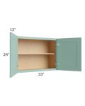 Midtown Mint Green Shaker 33x24 Wall Cabinet