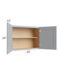 Asheville Grey Shaker 33x24 Wall Cabinet