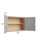 Gramercy Grey Mist 33x24 Wall Cabinet