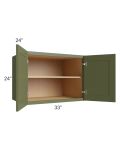 Midtown Hunter Green Shaker 33x24x24 Wall Cabinet