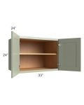 Midtown Pistachio Green Shaker 33x24x24 Wall Cabinet