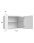Aspen White Shaker 33x24x24 Wall Cabinet