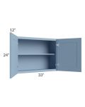 Sky Blue Shaker 33x24 Wall Cabinet