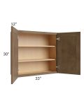 Midtown Mocha Shaker 33x30 Wall Cabinet