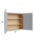 Asheville Grey Shaker 33x30 Wall Cabinet
