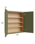 Midtown Hunter Green Shaker 33x36 Wall Cabinet