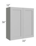 Midtown Painted Grey Shaker 33x36 Wall Cabinet