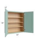 Midtown Mint Green Shaker 33x36 Wall Cabinet