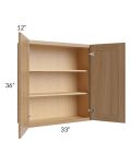 Asheville Rift Oak Shaker 33x36 Wall Cabinet