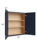 Southport Blue Shaker 33x36 Wall Cabinet