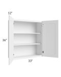 Dakota White 33x36 Wall Cabinet