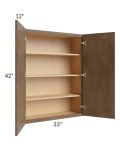 Midtown Mocha Shaker 33x42 Wall Cabinet