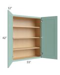 Midtown Mint Green Shaker 33x42 Wall Cabinet