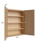 Asheville Rift Oak Shaker 33x42 Wall Cabinet