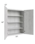 Heather Grey Shaker 33x42 Wall Cabinet