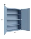 Sky Blue Shaker 33x42 Wall Cabinet