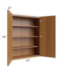 Portland Walnut 33x42 Wall Cabinet