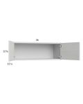 Euro White Grain 36x12-5/8 Wall Cabinet