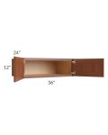 Phoenix Caramel Glaze 36x12x24 Wall Cabinet
