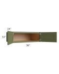 Midtown Hunter Green Shaker 36x12x24 Wall Cabinet
