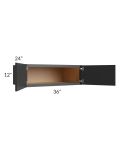 Vienna Black 36x12x24 Wall Cabinet