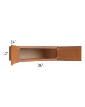 Lexington Cinnamon Glaze 36x12x24 Wall Cabinet