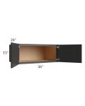 Midtown Black Shaker 36x15x24 Wall Cabinet
