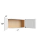 Stratton White Shaker 36x18 Wall Cabinet