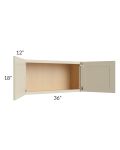 Stratton Khaki Shaker 36x18 Wall Cabinet 