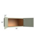 Midtown Pistachio Green Shaker 36x18x24 Wall Cabinet