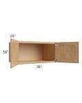 Midtown Timber Shaker 36x18x24 Wall Cabinet