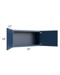 Portland Navy Blue 36x18 Wall Cabinet 