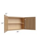 Asheville Rift Oak Shaker 36x24 Wall Cabinet