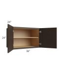 Southport Espresso Shaker 36x24x24 Wall Cabinet