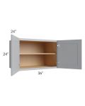Asheville Grey Shaker 36x24x24 Wall Cabinet