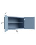 Sky Blue Shaker 36x24x24 Wall Cabinet
