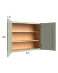 Midtown Pistachio Green Shaker 36x30 Wall Cabinet