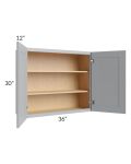 Asheville Grey Shaker 36x30 Wall Cabinet
