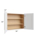 Asheville White Shaker 36x30 Wall Cabinet