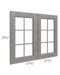 Providence Slate Grey 36x30 Mullion Glass Doors Only with Glass Included