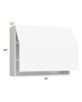 Venetian White Matte 36x30 Lift Up Bi-Fold Door Wall Cabinet