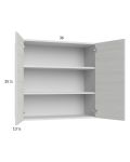 Euro White Grain 36x35-1/4 Wall Cabinet