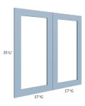 Sky Blue Shaker 36x36 Glass Door Only with Glass Included