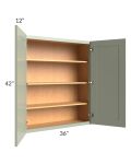 Midtown Pistachio Green Shaker 36x42 Wall Cabinet
